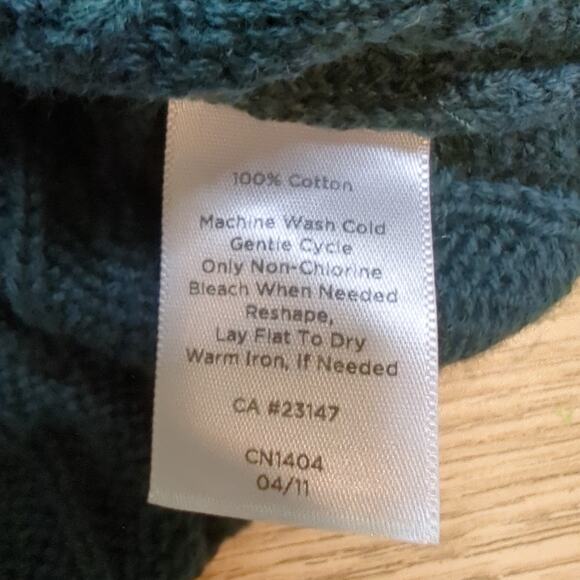 Talbots Green Cable Knit Sweater Petite Small - Picture 4 of 6